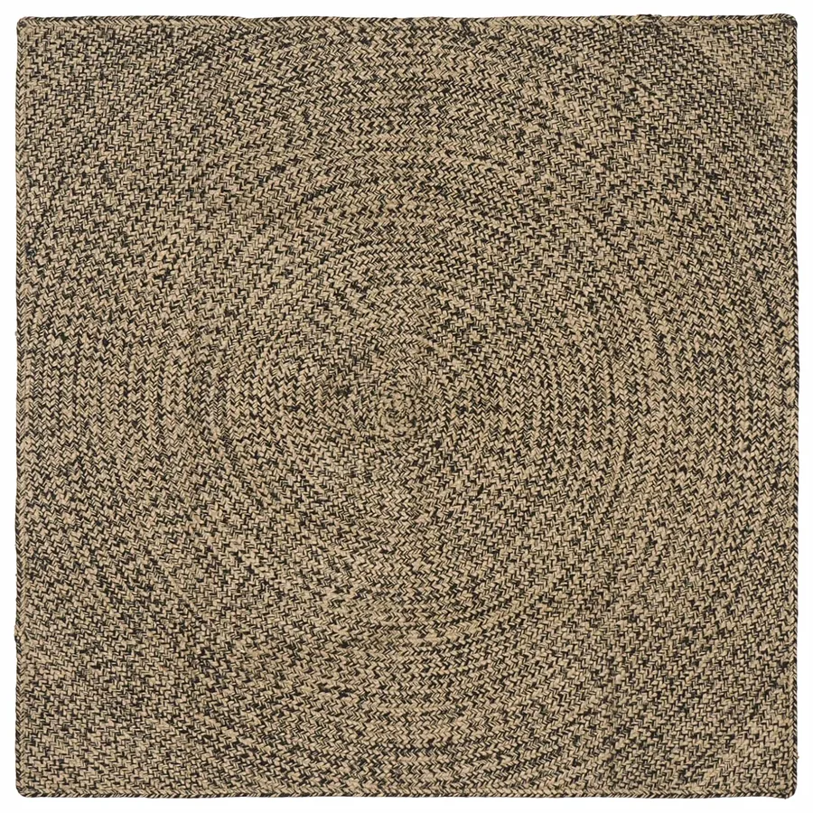 Tapis de surface Naturel et noir 120 x 120 cm Jute