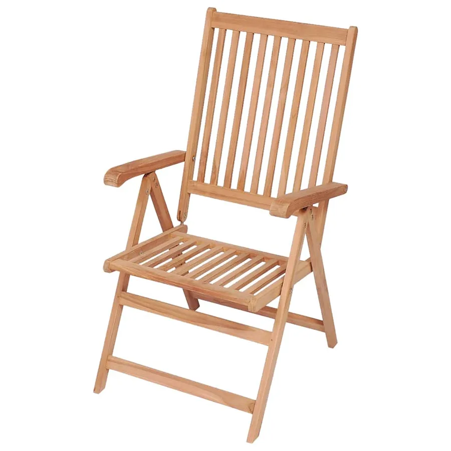 Chaises inclinables de jardin lot de 2 Bois de teck solide - 2
