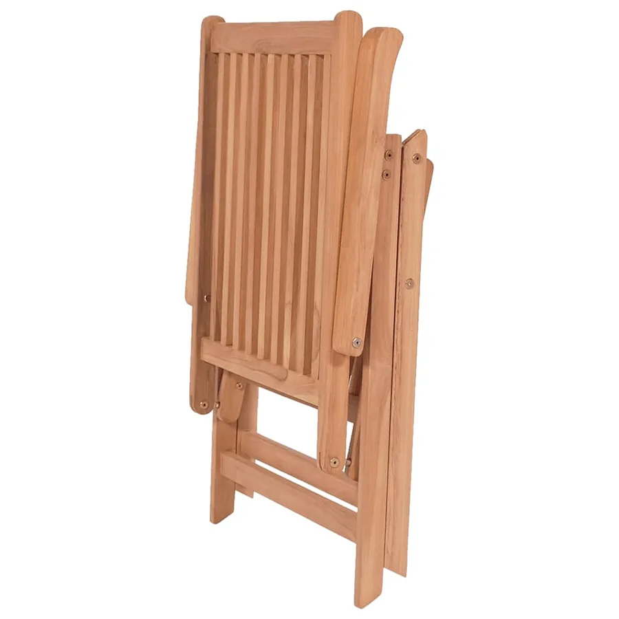 Chaises inclinables de jardin lot de 2 Bois de teck solide - 7