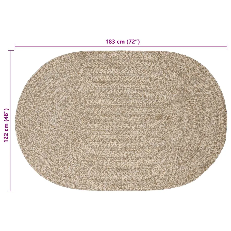 Tapis de surface Blanc 122 x 183 cm Jute - 7