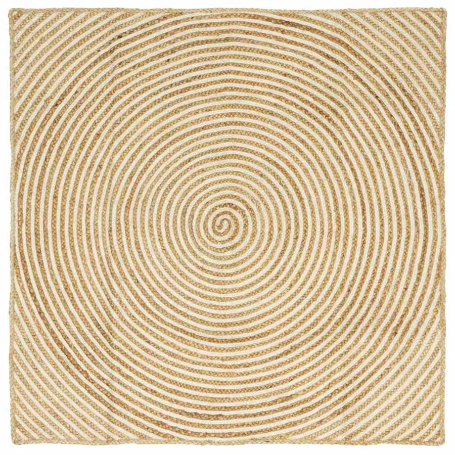 Tapis de surface Blanc 160 x 160 cm Jute