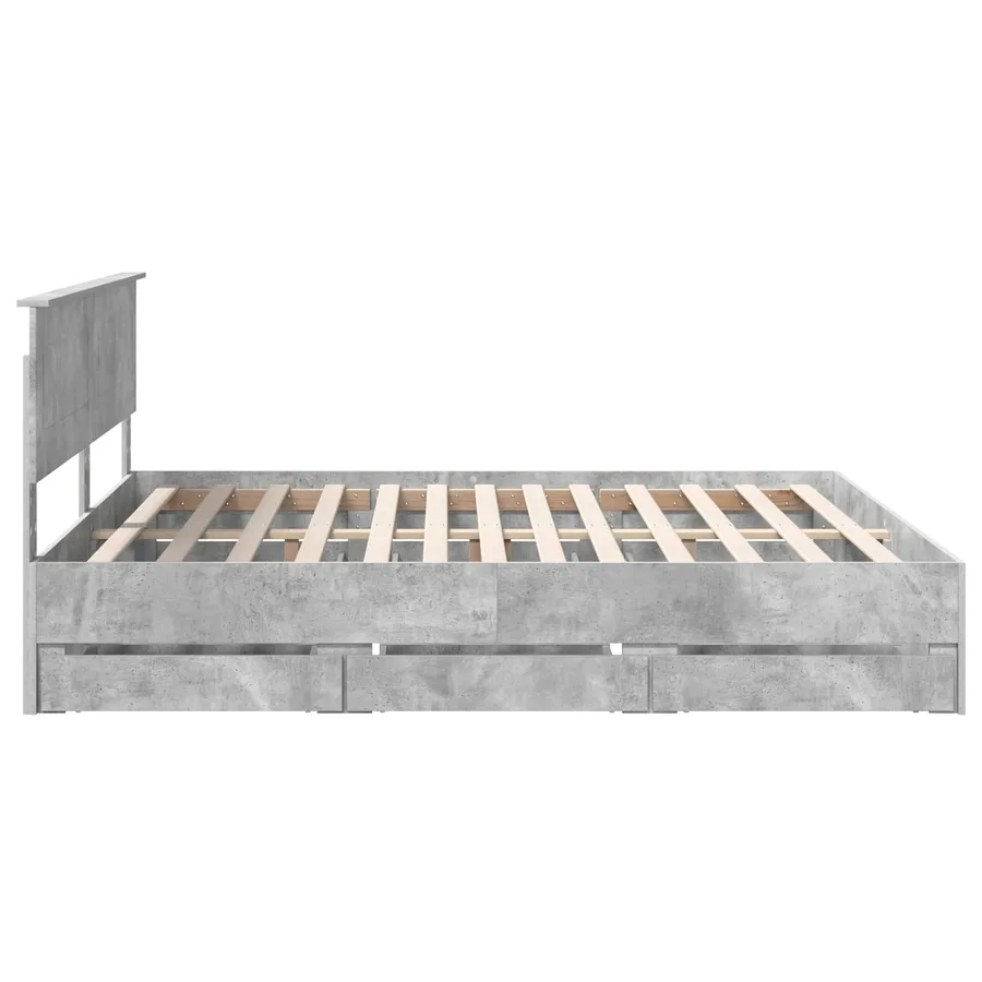 Cadre de lit Gris béton 180 x 200 cm Bois Ingénierie - 9
