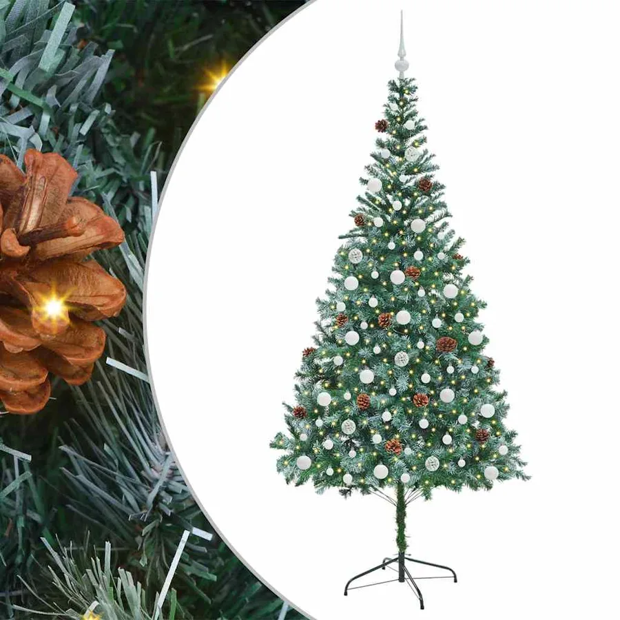 Sapin de Noël artificiel avec 300 LED Vert 210 cm PVC et Acier - 2