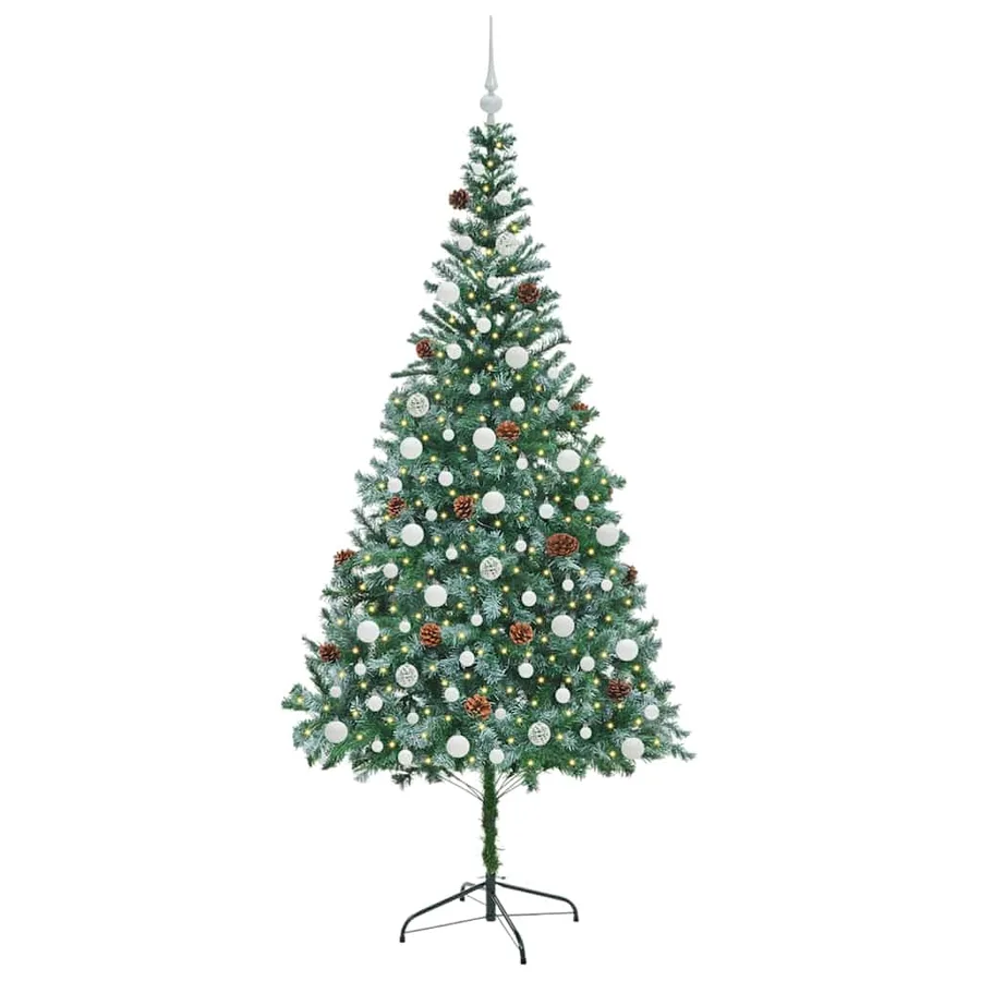 Sapin de Noël artificiel avec 300 LED Vert 210 cm PVC et Acier - 3