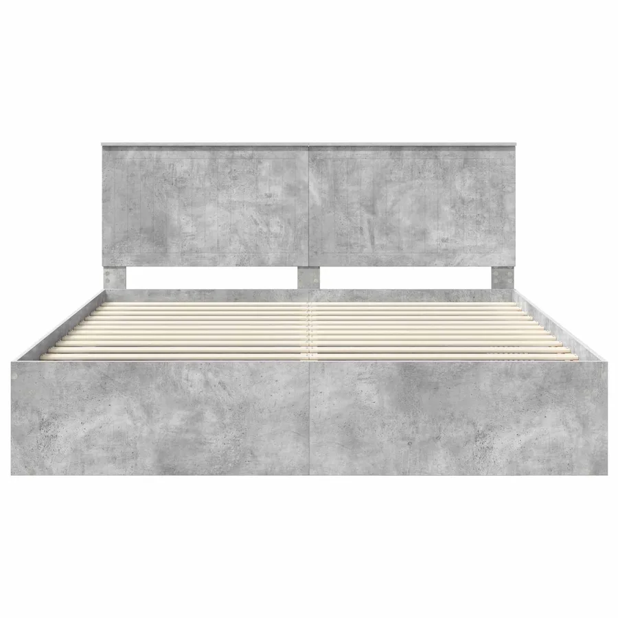 Cadre de lit Béton 180 x 200 cm Bois de pin massif - 7