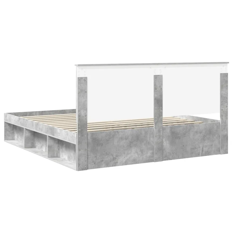 Cadre de lit Béton 180 x 200 cm Bois de pin massif - 9