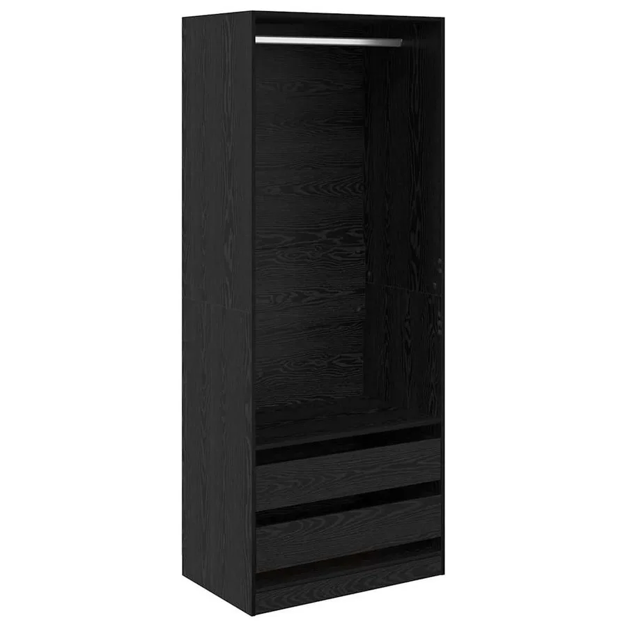 Armoire Chêne noir 80 x 50 x 200 cm Bois d'ingénierie - 2