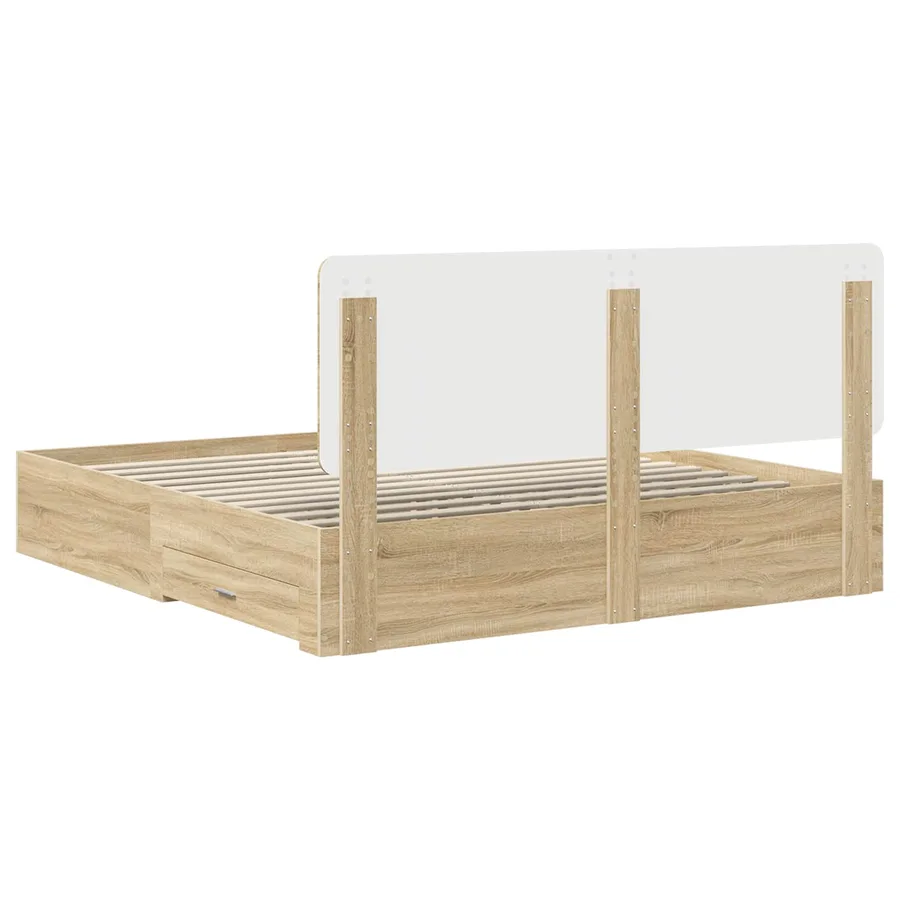 Cadre de lit Chêne Sonoma 200 x 200 cm Bois d'ingénierie - 8