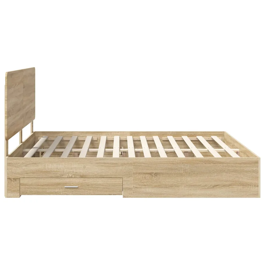 Cadre de lit Chêne Sonoma 200 x 200 cm Bois d'ingénierie - 9