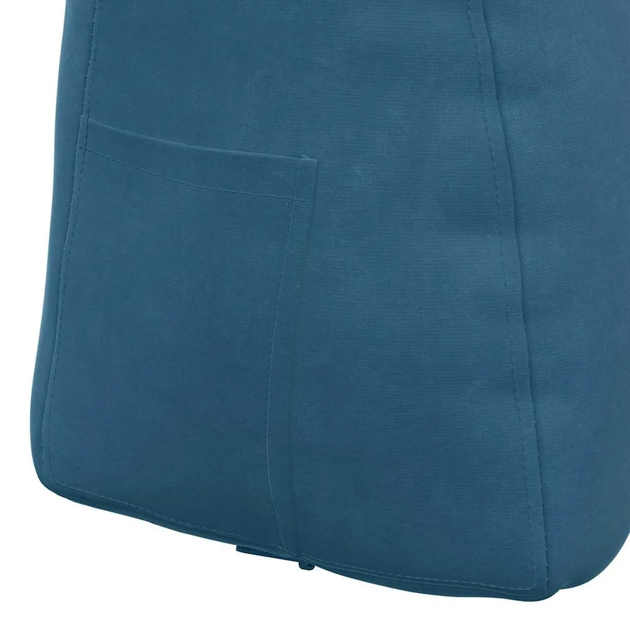 Coussin de Dos Bleu 45 x 24 x 50 cm Velours - 9