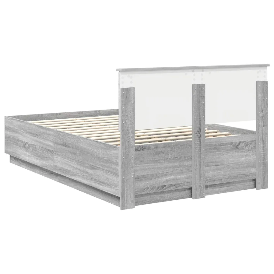 Cadre de lit Gris Sonoma 120 x 190 cm Bois d'ingénierie - 10