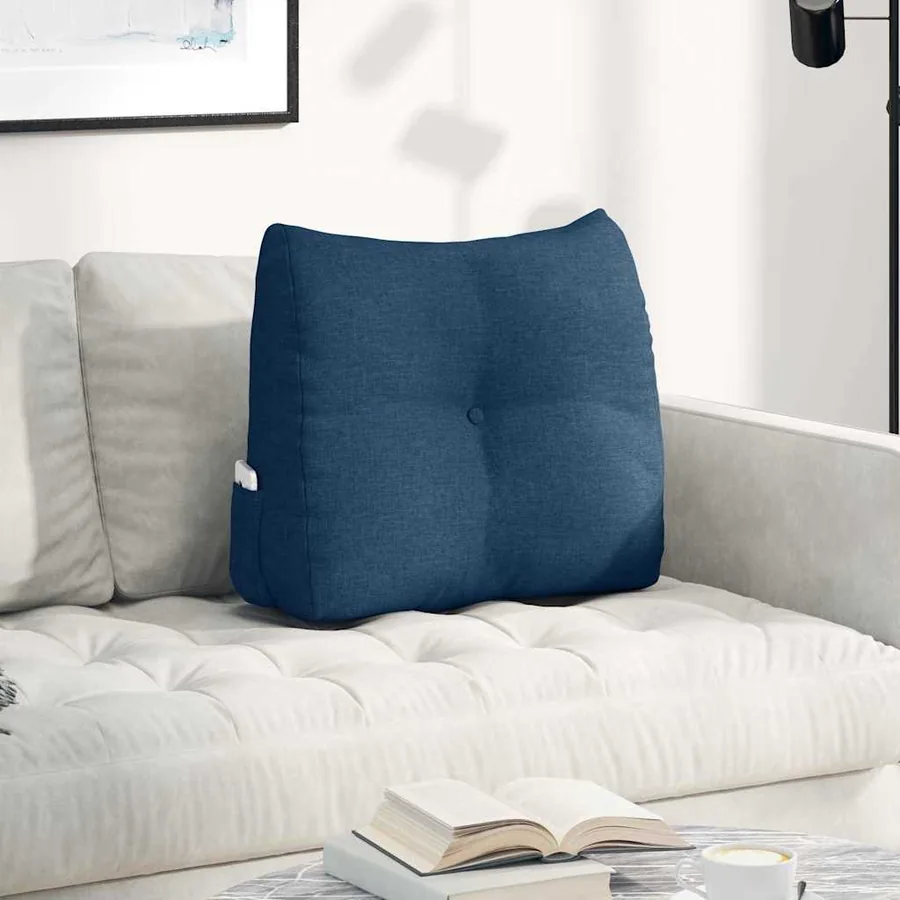 Coussin de Dos Bleu 60 x 24 x 50 cm tissu
