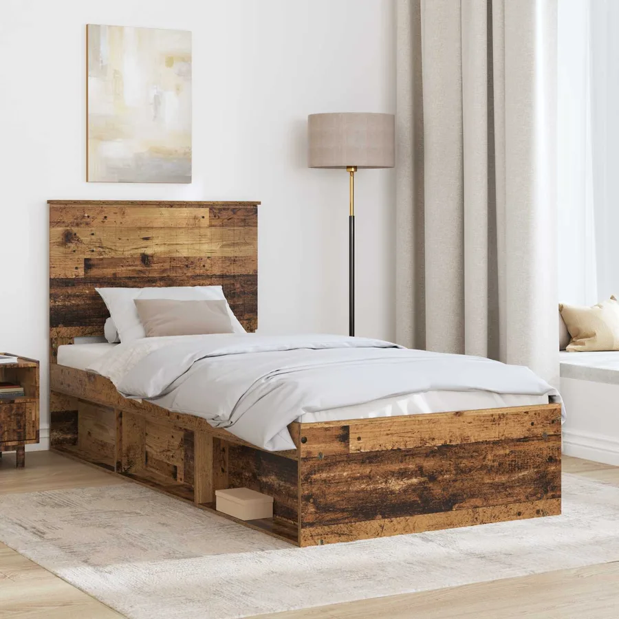 Cadre de lit Bois ancien 90 x 200 cm Bois de pin massif - 3