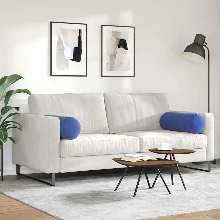 Coussins d'accent 2 pcs Bleu police Ø 25 x 70 cm - 4