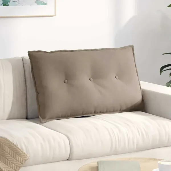 Coussin de Dos Taupe 80 x 50 cm Tissu en microfibre