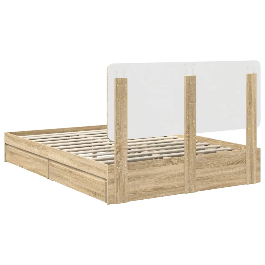 Lit de Rangement Chêne Sonoma 140 x 200 cm Bois d'ingénierie - 8
