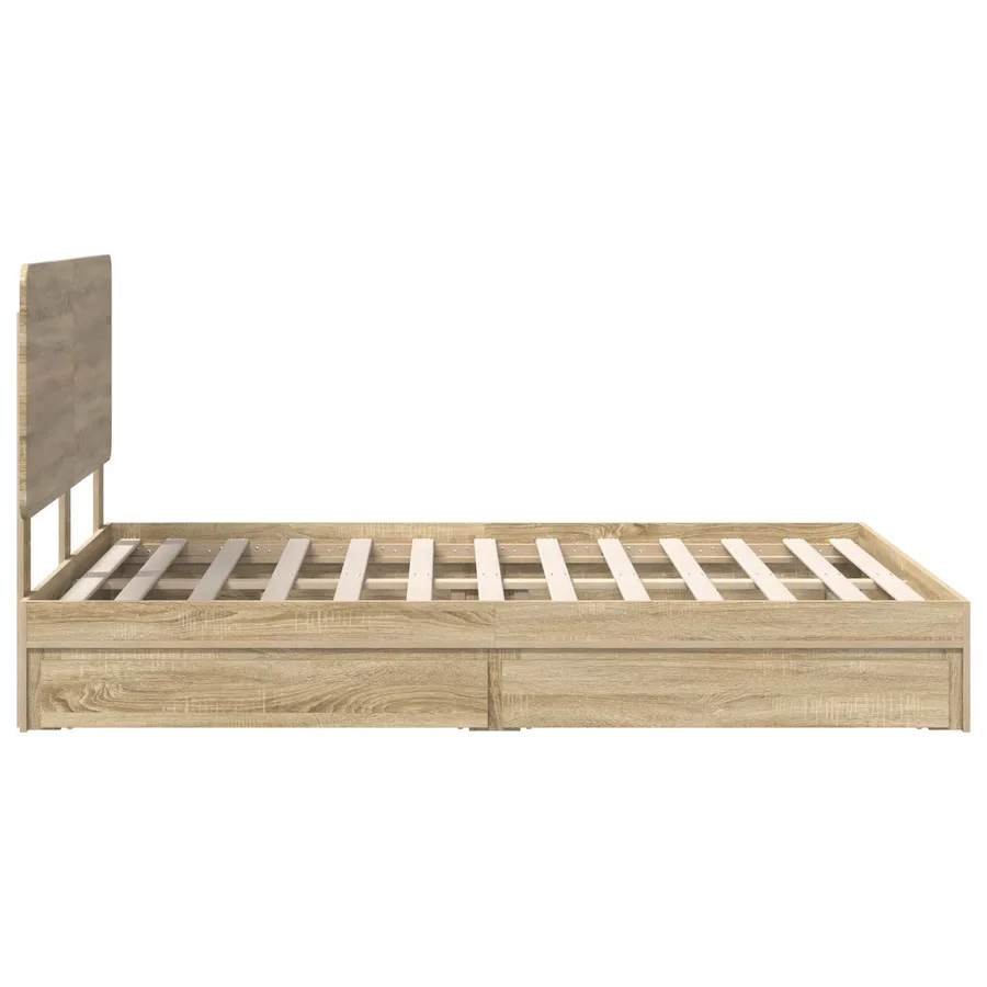 Lit de Rangement Chêne Sonoma 140 x 190 cm Bois d'ingénierie - 9