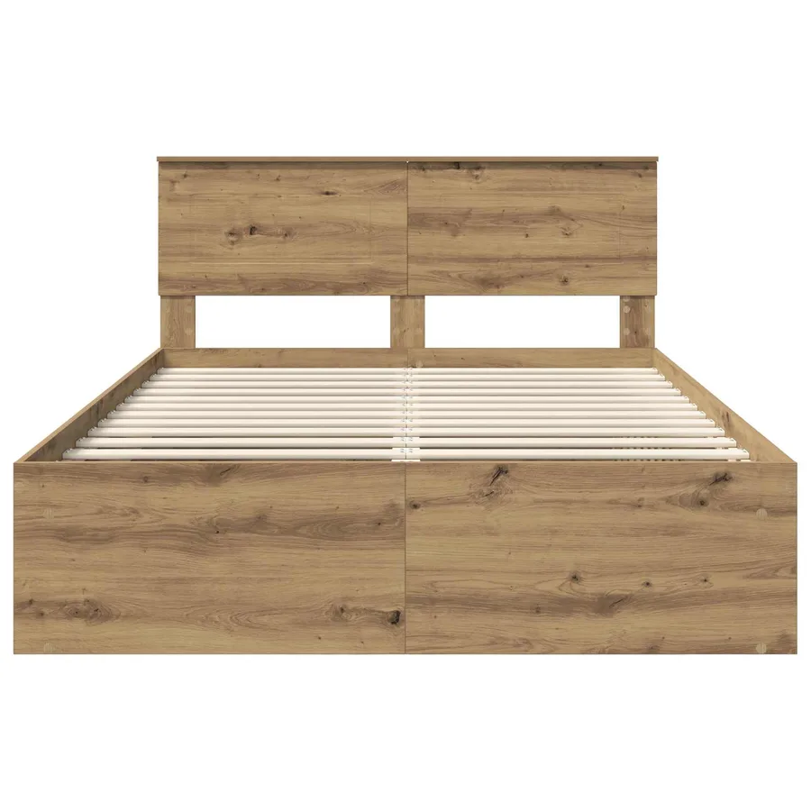 Cadre de lit Chêne artisan 140 x 190 cm Bois d'ingénierie - 7