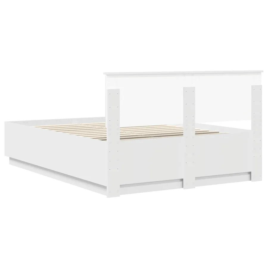 Cadre de lit Blanc 140 x 190 cm Bois d'ingénierie - 10
