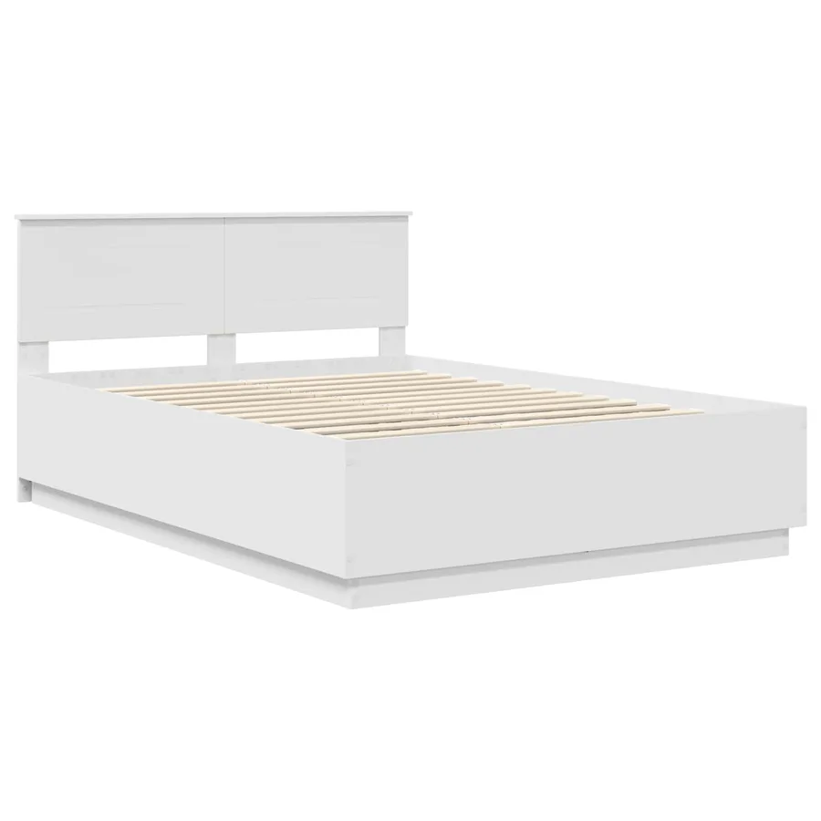 Cadre de lit Blanc 140 x 190 cm Bois d'ingénierie - 5