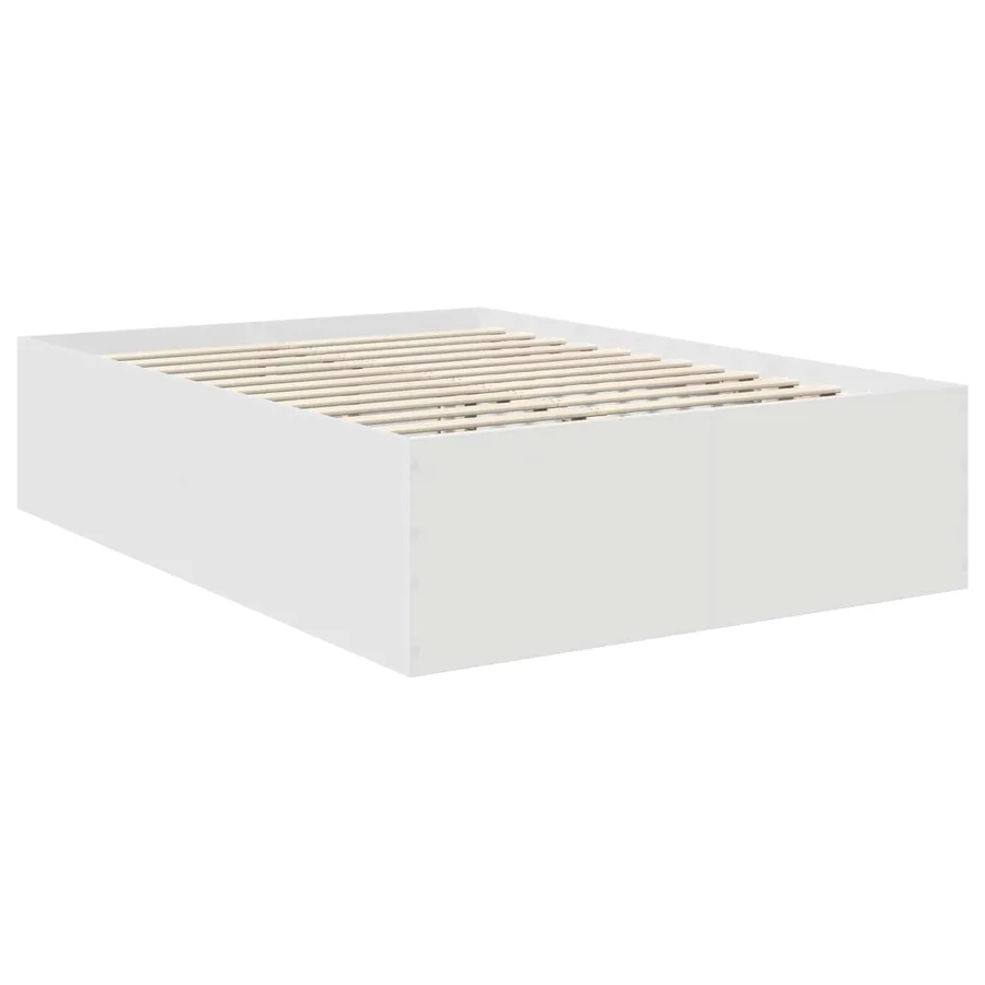 Cadre de lit Blanc 150 x 200 cm Bois d'ingénierie - 5