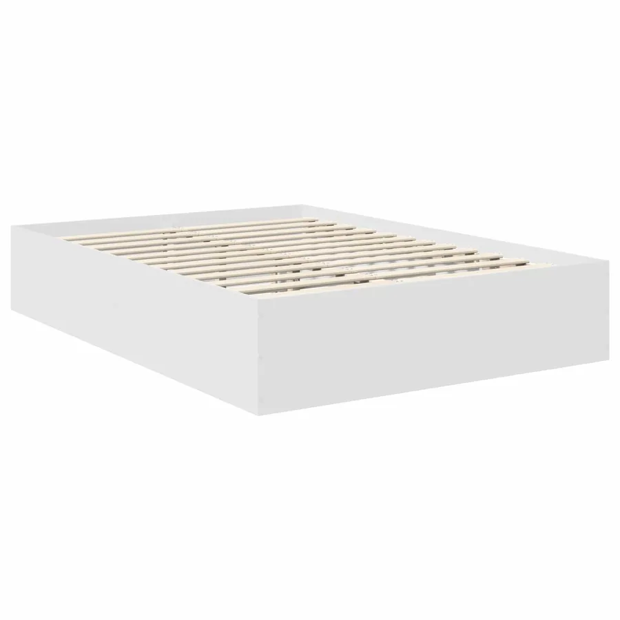Cadre de lit Blanc 150 x 200 cm Bois d'ingénierie - 5