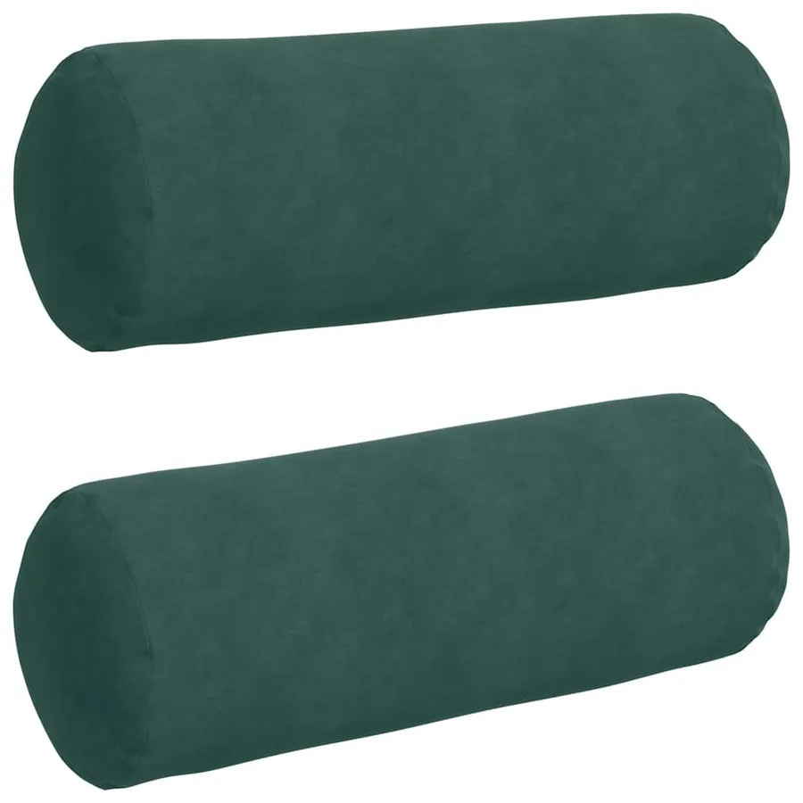Coussins d'accent 2 pcs Vert foncé Ø 25 x 70 cm - 2