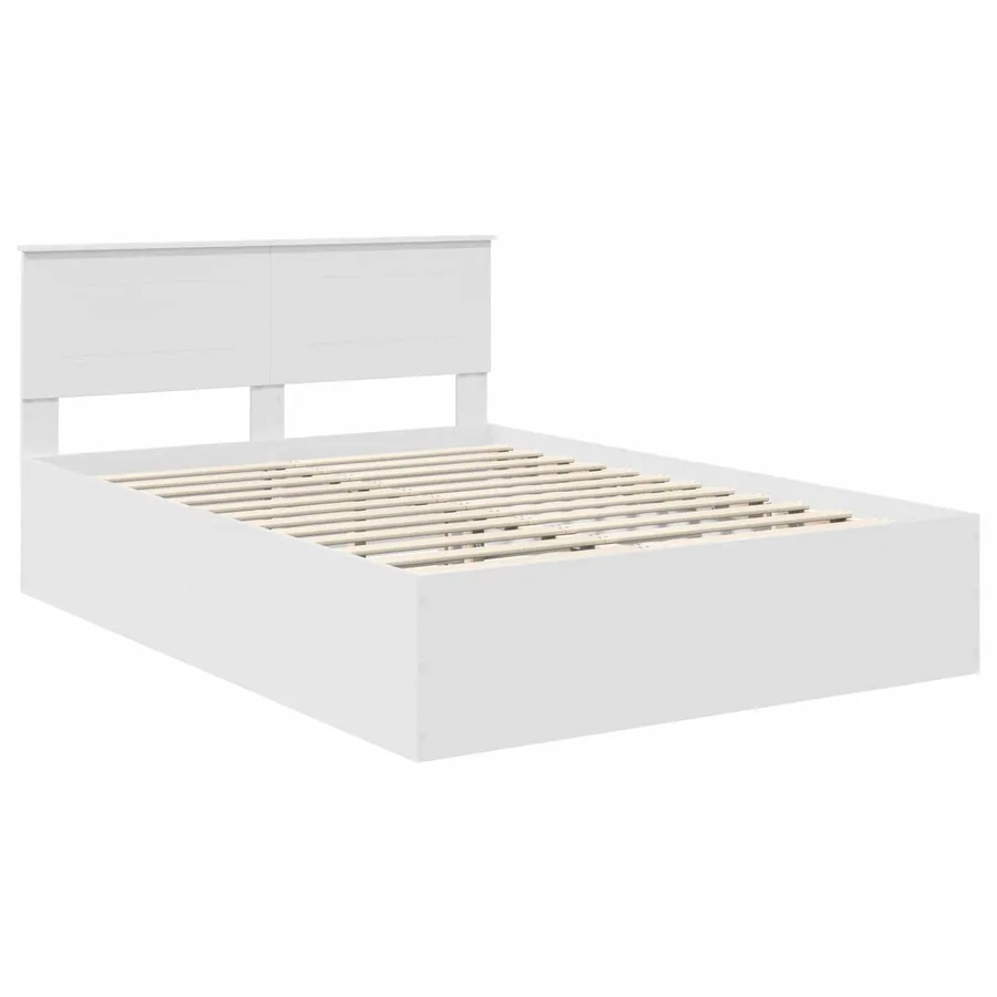 Cadre de lit Blanc 140 x 190 cm Bois d'ingénierie - 4