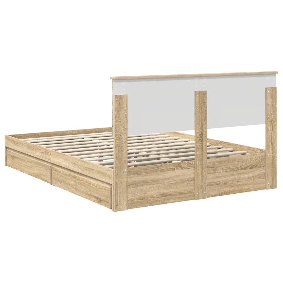 Lit de Rangement Chêne Sonoma 140 x 200 cm Bois d'ingénierie - 8
