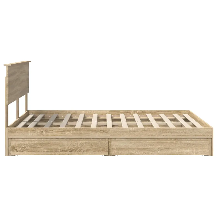 Lit de Rangement Chêne Sonoma 140 x 200 cm Bois d'ingénierie - 9