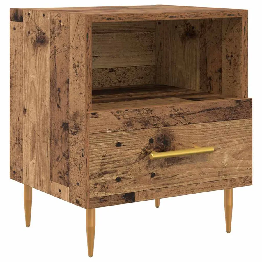 Table de chevet avec tiroir 2 pcs Bois ancien 40 x 35 x 47,5 cm - 6
