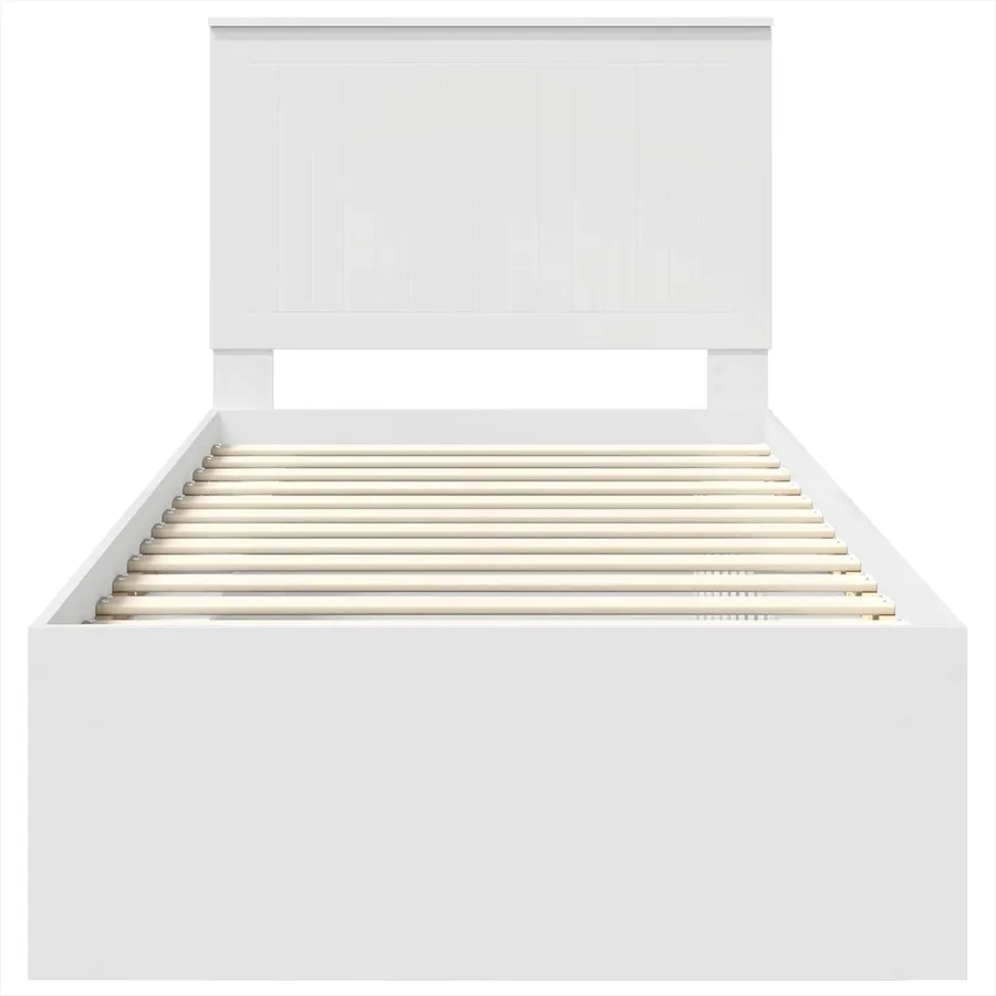 Cadre de lit Blanc 90 x 200 cm Bois de pin massif - 7