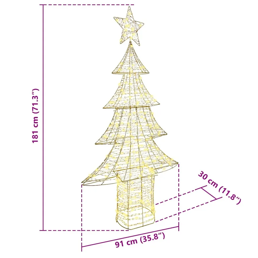 Sapin de Noël avec 240 LED Blanc chaud 181 cm PET - 10