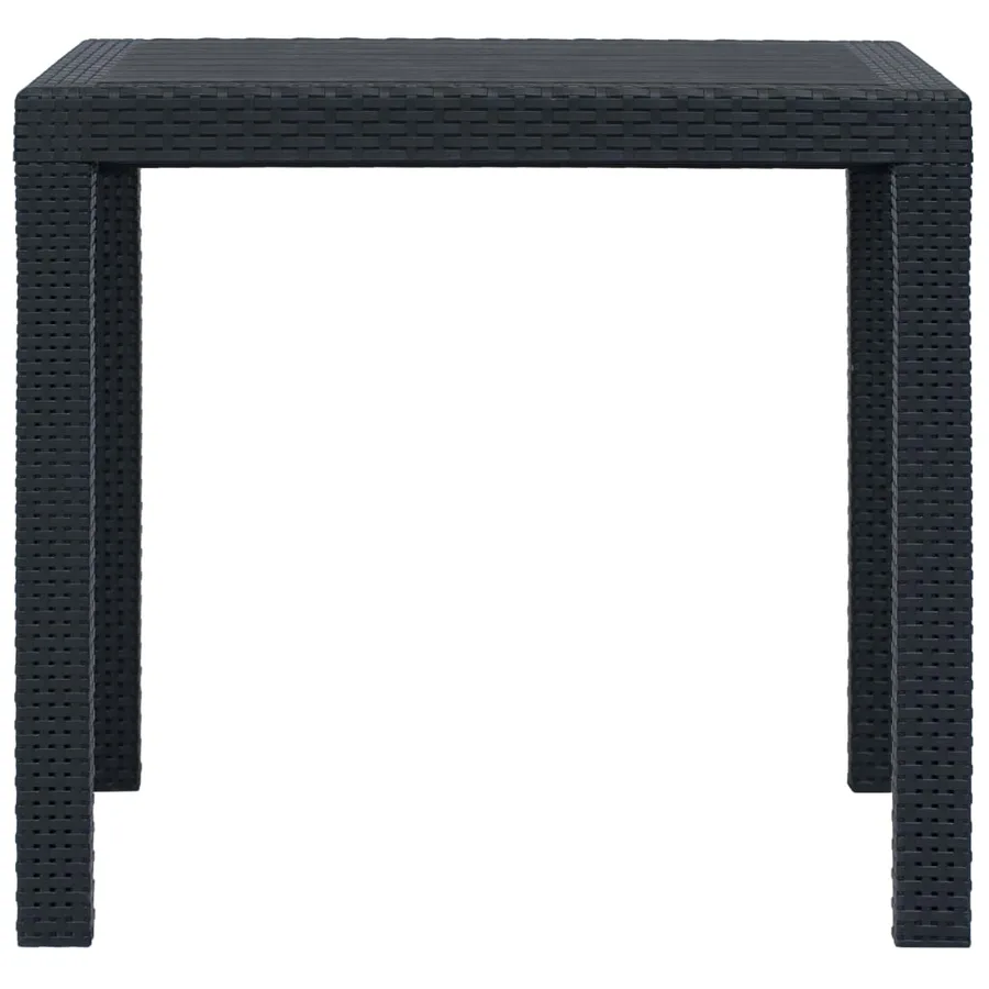 Table de jardin Anthracite 79x79x72cm Plastique Aspect de rotin - 2