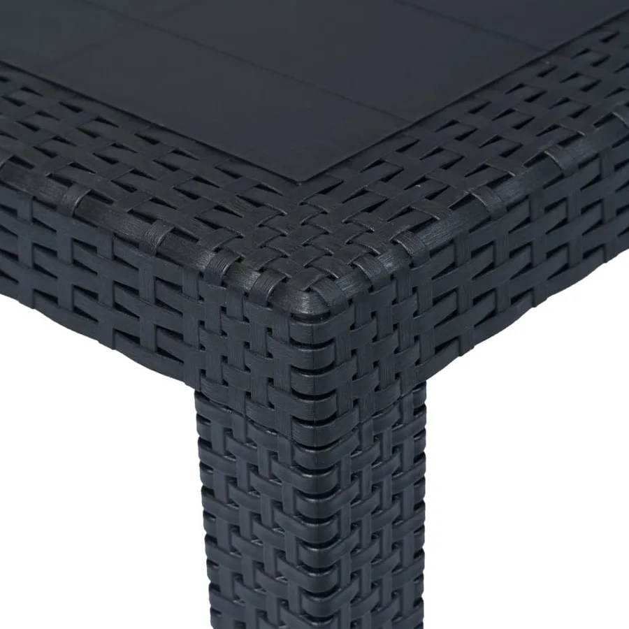 Table de jardin Anthracite 79x79x72cm Plastique Aspect de rotin - 3
