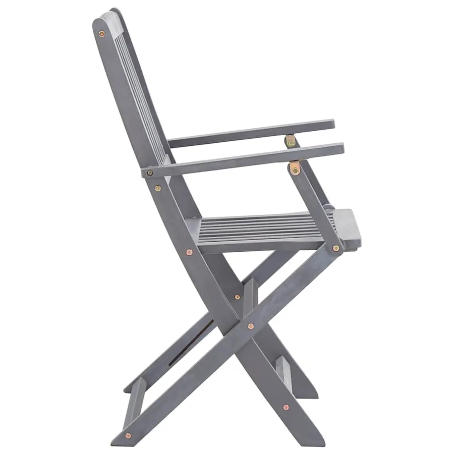 Chaises pliables d'extérieur lot de 2 Bois d'acacia solide - 4