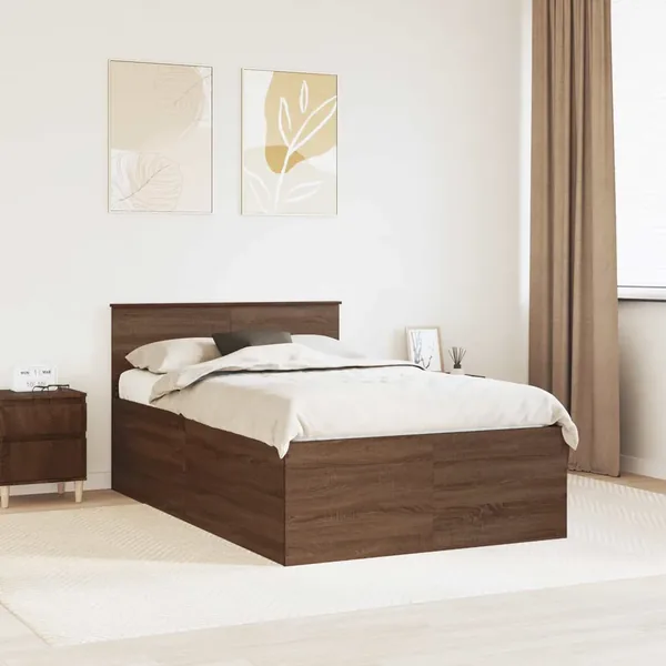 Cadre de lit Chêne brun 120 x 190 cm Bois d'ingénierie