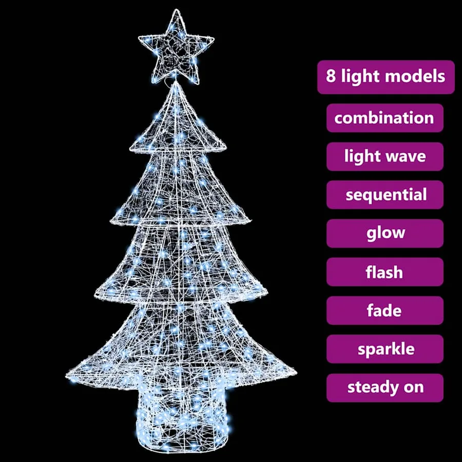 Sapin de Noël avec 160 LED Blanc froid 150 cm Acrylique - 9