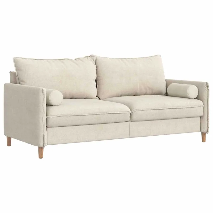 Coussins d'accent 2 pcs Crème Ø 15 x 40 cm - 3