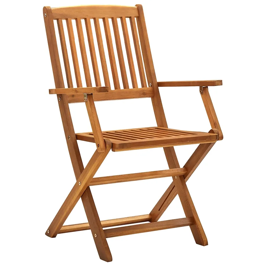 Chaises pliables d'extérieur lot de 4 Bois d'acacia solide - 2