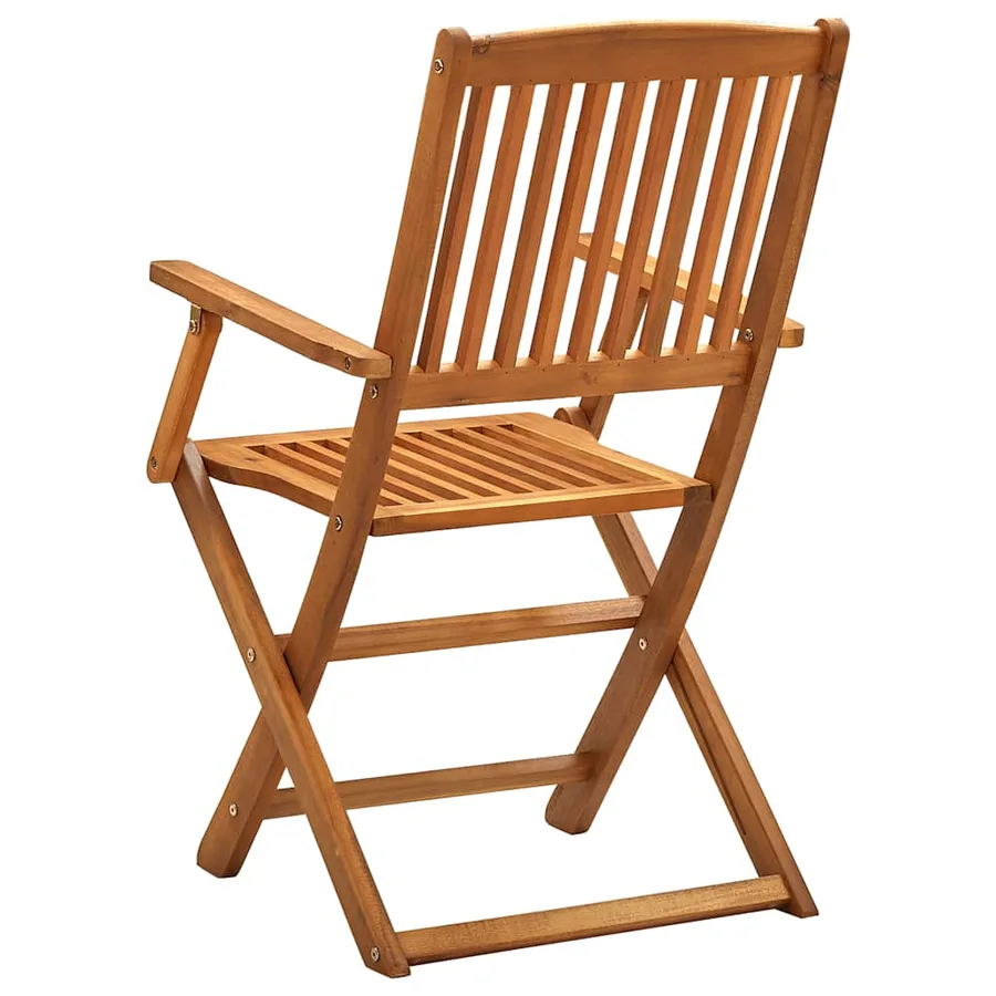 Chaises pliables d'extérieur lot de 4 Bois d'acacia solide - 5
