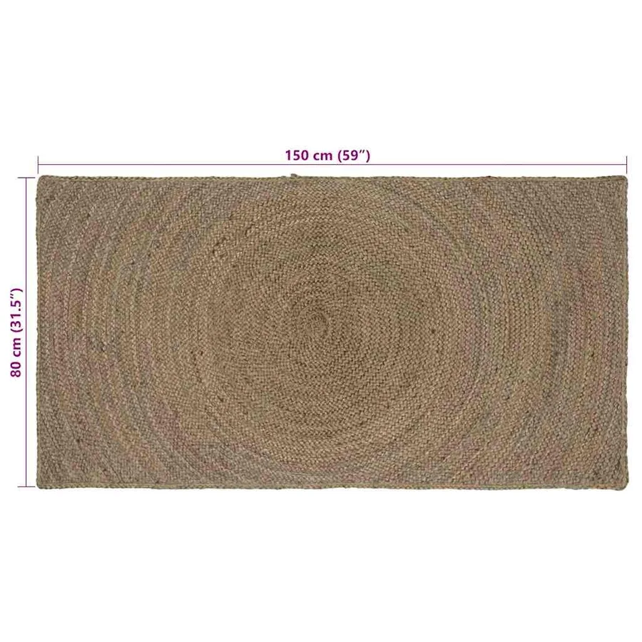 Tapis de surface Gris 80 x 150 cm Jute - 7