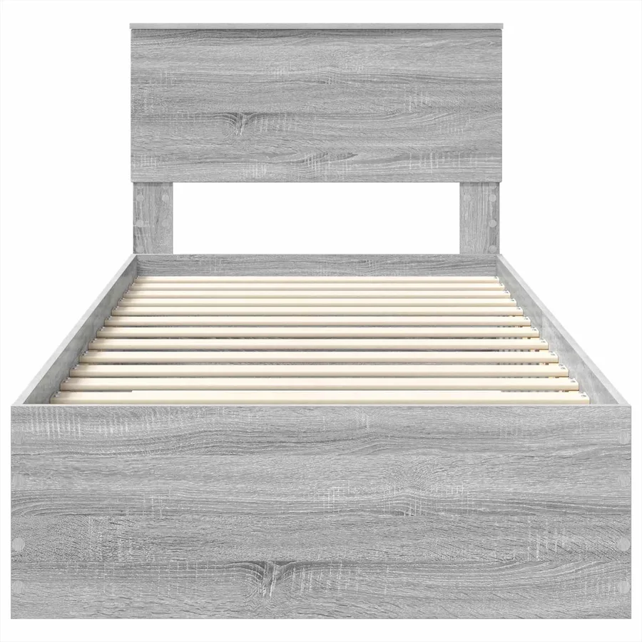 Cadre de lit avec tête de lit Sonoma Gris et Argent 75 x 190 cm - 7