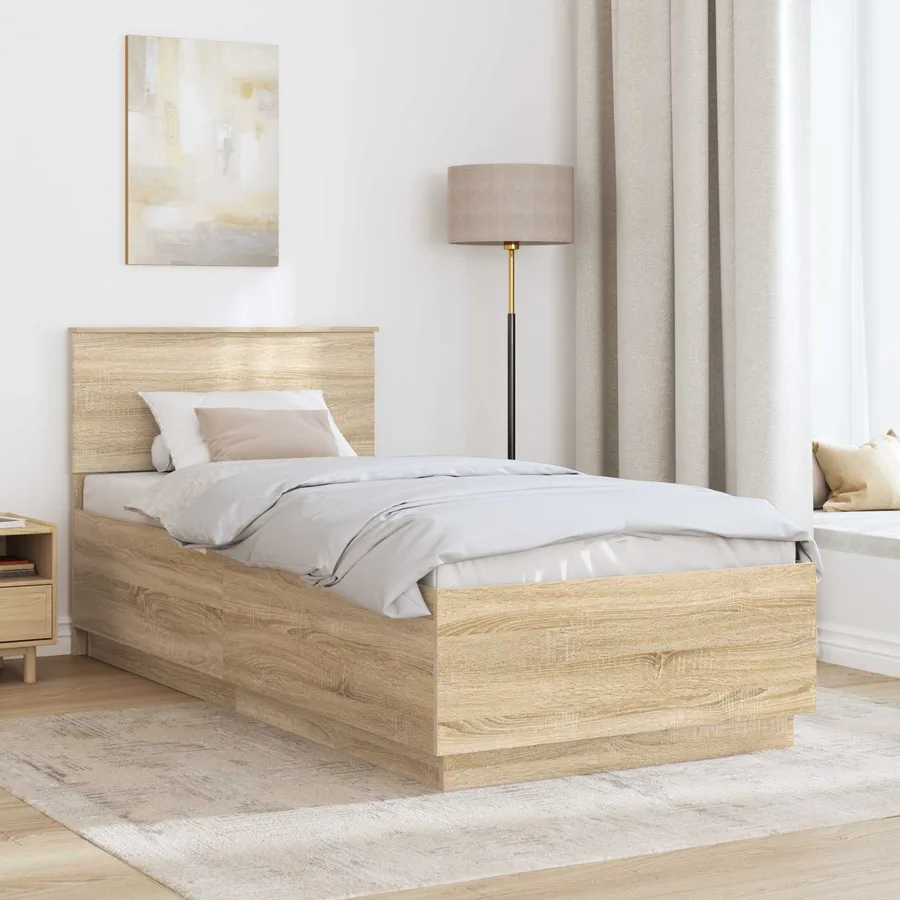 Cadre de lit Chêne Sonoma 70 x 190 cm Bois d'ingénierie - 3