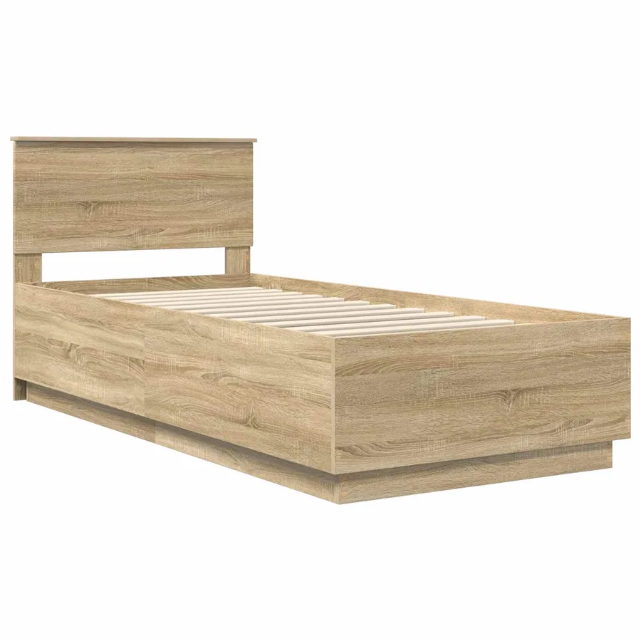 Cadre de lit Chêne Sonoma 70 x 190 cm Bois d'ingénierie - 4