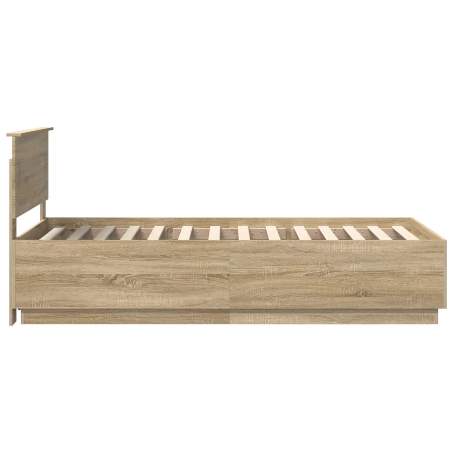 Cadre de lit Chêne Sonoma 70 x 190 cm Bois d'ingénierie - 9