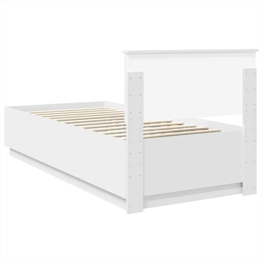 Cadre de lit Blanc 70 x 190 cm Bois d'ingénierie - 10