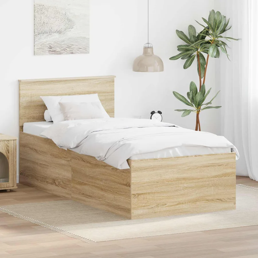 Cadre de lit Chêne Sonoma 75 x 190 cm Bois d'ingénierie