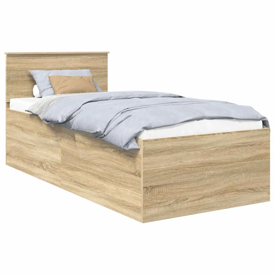 Cadre de lit Chêne Sonoma 75 x 190 cm Bois d'ingénierie - 2