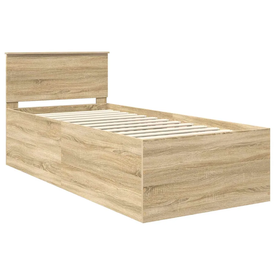 Cadre de lit Chêne Sonoma 75 x 190 cm Bois d'ingénierie - 4